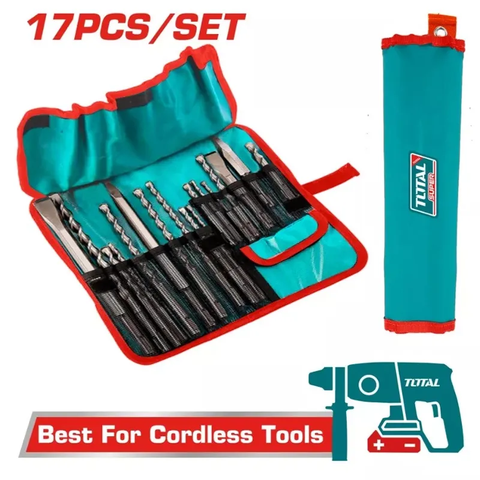 Bộ 17 mũi bê tông và mũi đục đầu gài SDS-TOTAL-TACSD91701