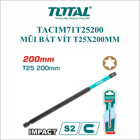 Mũi bắt vít T25x200mm-TOTAL-TACIM71T25200