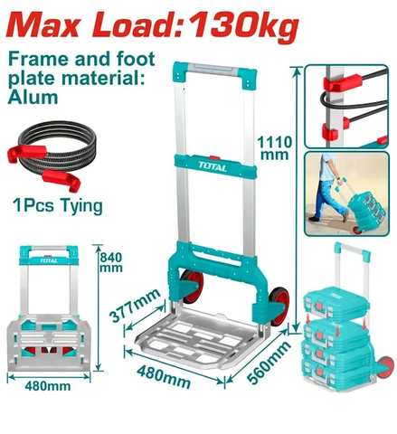 Xe đẩy tay gấp gọn 130Kg-TOTAL-THWB61201