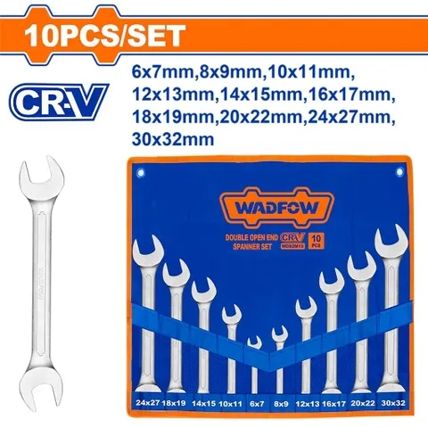 Bộ 10 cờ lê 2 đầu mở-Wadfow WDS2M10