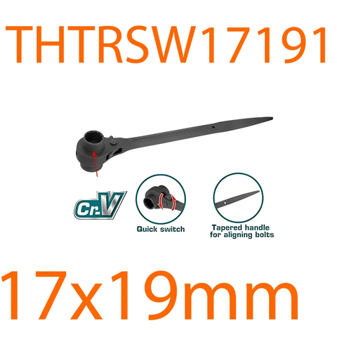 Cờ lê đuôi chuột tuýp đôi 17x19mm -TOTAL-THTRSW17191