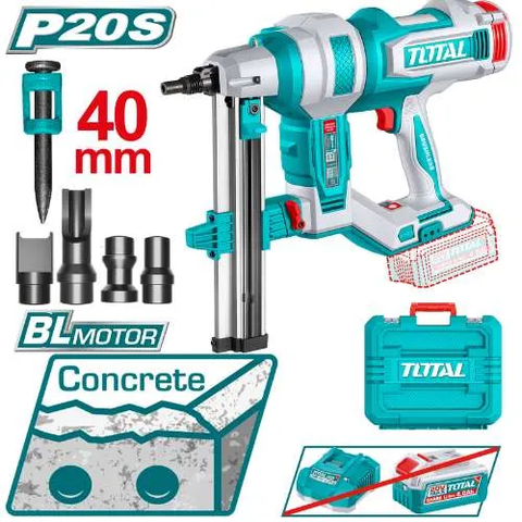 Máy bắn đinh bê tông không chổi than dùng pin 20V (không kèm pin & sạc)-TOTAL-TCNLI9005