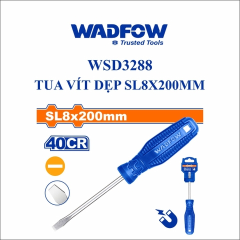 Tua vít dẹp SL8x200mm-Wadfow WSD3288