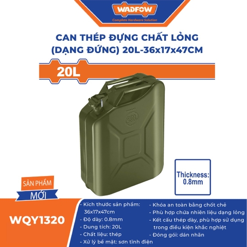 Can thép đựng chất lỏng (dạng đứng) 20L-36x17x47cm-Wadfow-WQY1320