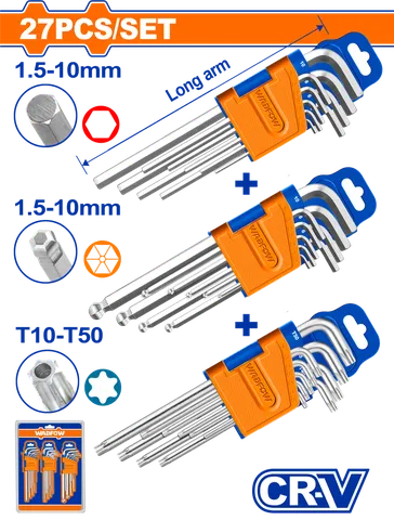 Bộ 27 chi tiết chìa lục giác-Wadfow WHK5203