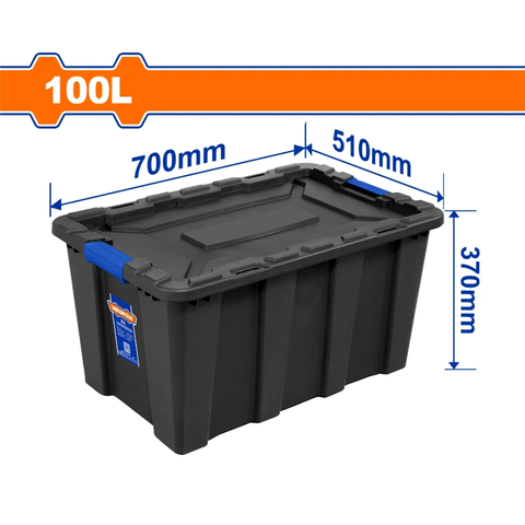 Hộp nhựa trữ kho đen 100L-Wadfow WTB331B