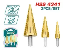 Bộ 3 mũi khoan bậc thang-TOTAL-TAC80401