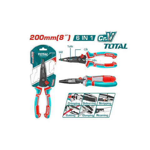 Bộ kềm mũi nhọn mỏ dài đa chức năng 6 trong 1-TOTAL-THTMF286