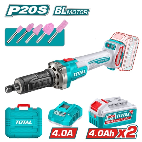Máy mài khuôn không chổi than dùng pin 20V-TOTAL-TDGLI20012