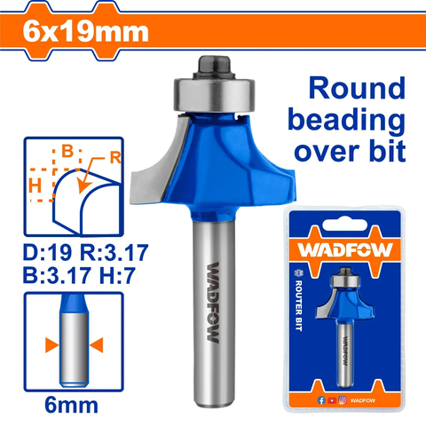 Mũi phay gỗ vát mép 6x6x19mm Wadfow  WRG6402