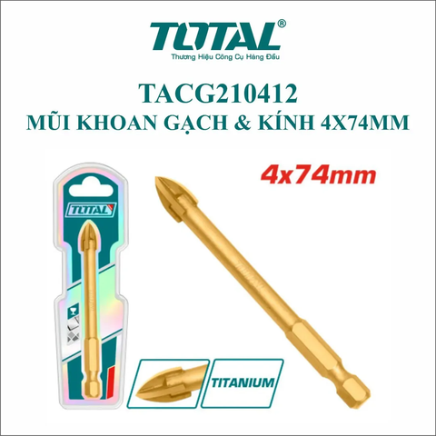 Mũi khoan gạch & kính 
4*74mm-TOTAL-TACG210412