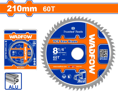 Lưỡi cưa nhôm TCT 210mm-60T WADFOW WTC2K01