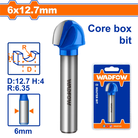 Mũi phay gỗ đầu tròn 6x6x12.7mm Wadfow  WRG8404
