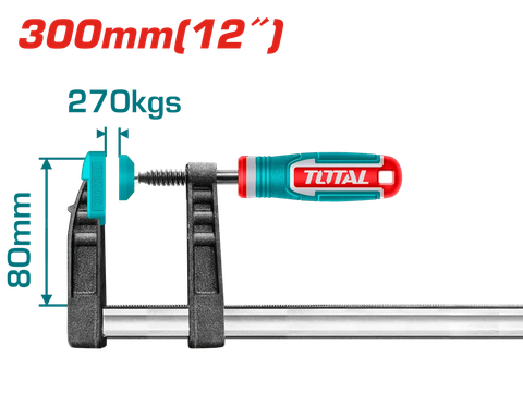 Kẹp gỗ chữ F (80x300) -TOTAL-THT1320801
