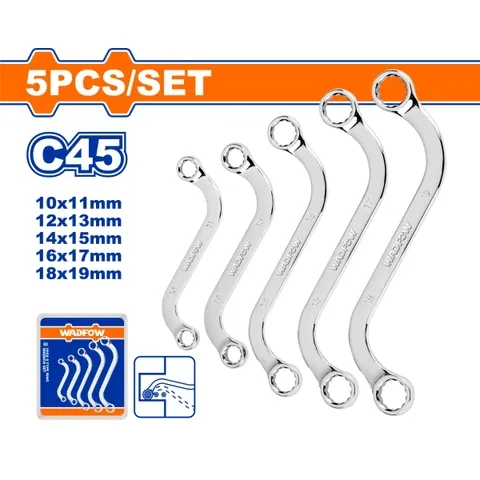 Bộ 5 cờ lê hai đầu vòng hình chữ S-Wadfow WFR4405