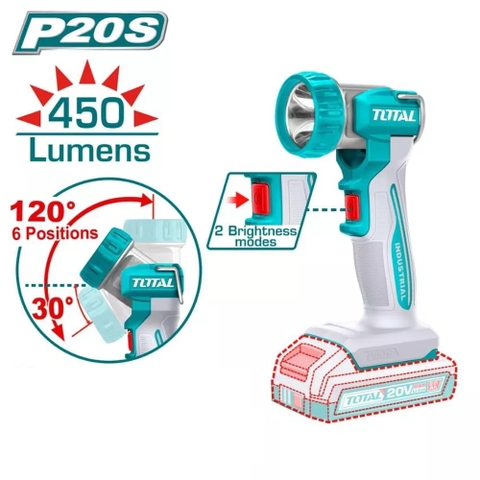 Đèn làm việc dùng pin 20V (không kèm pin & sạc)-TOTAL-TWLI2058
