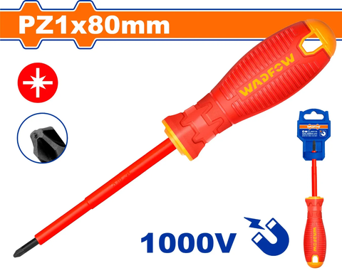 Tua vít hoa thị cách điện PZ1x80mm-Wadfow WSD7273