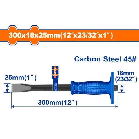 Mũi đục dẹp nguội 25x18x300mm-Wadfow WCC1302