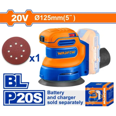Máy chà nhám tròn dùng pin 20V-125mm (không chổi than) Wadfow  WRAP5030