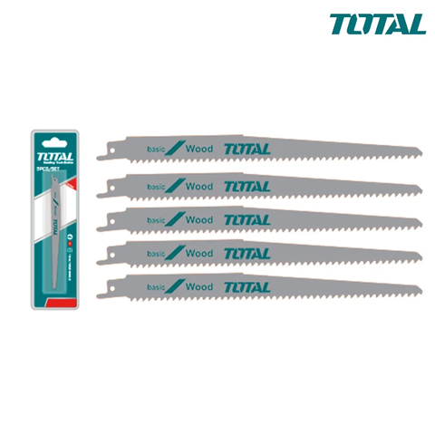 Bộ 5 lưỡi cưa kiếm 225mm cắt gỗ có đinh -TOTAL-TRSB1111DF