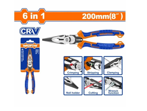 Kìm mũi dài đa năng 8"/200mm-Wadfow WPL2778