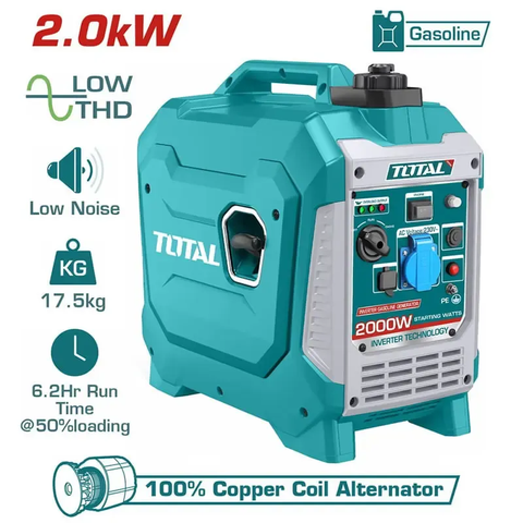 Tổ máy phát điện  dùng xăng biến tần 2.0kW-TOTAL-TP523006