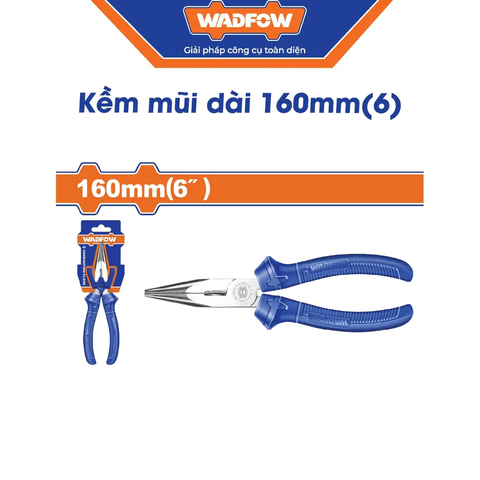 Kìm mũi dài 160mm(6")-Wadfow WPL2C26