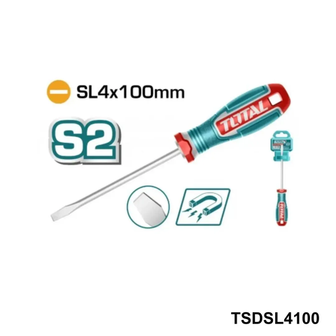 Tua vít dẹp 4x100mm -TOTAL-TSDSL4100