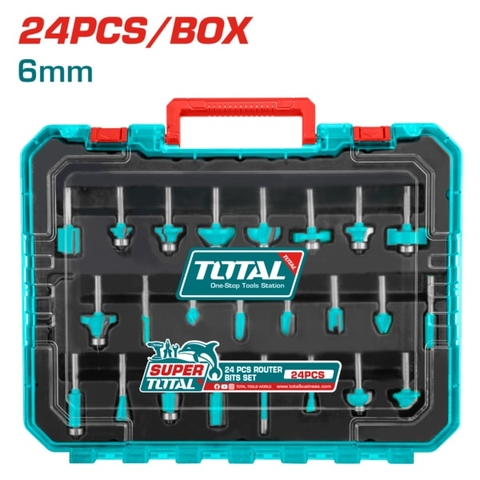Bộ 24 mũi phay đuôi 6mm-TOTAL-TACSR12406