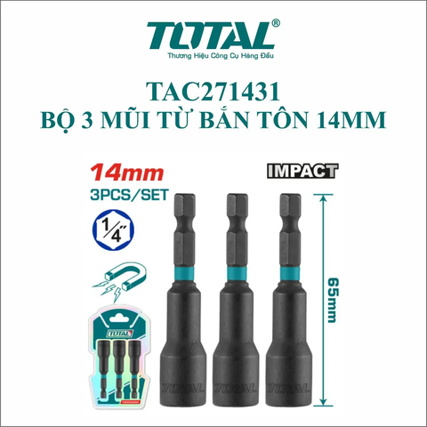 Bộ 3 mũi từ bắn tôn 14mm-TOTAL-TAC271431