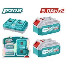Bộ 2 pin TFBLI2053 và 1 sạc TCLI2034E dùng pin 20V-TOTAL-TFBCPK2425