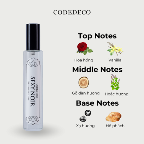 Tinh dầu nước hoa CODEDECO Sexy Noir 15ml – Mùi hương Unisex
