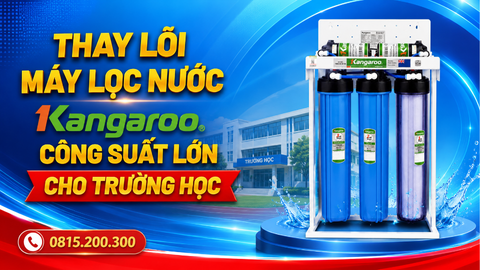 Thay lõi máy lọc nước Kangaroo công suất lớn cho trường học