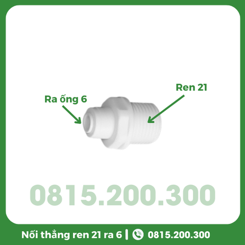 Đầu Chuyển Ren 21 Ra Ống Phi 6 (Ø6)
