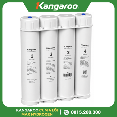 Bộ 4 Lõi Lọc Chức Năng Max Hydrogen Kangaroo
