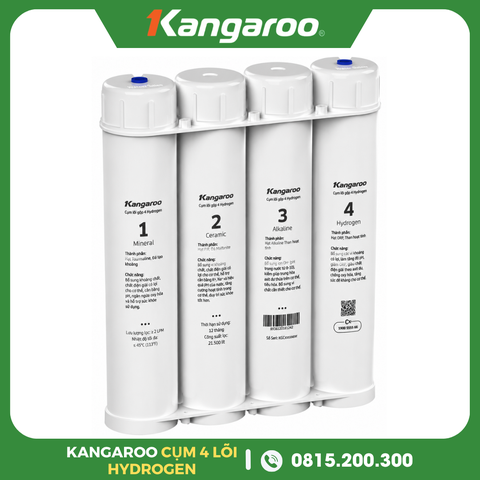 Bộ 4 Lõi Lọc Chức Năng Hydrogen Kangaroo