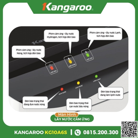 Máy Lọc Nước Kangaroo Hydrogen Slim Nóng Lạnh KG10A6S
