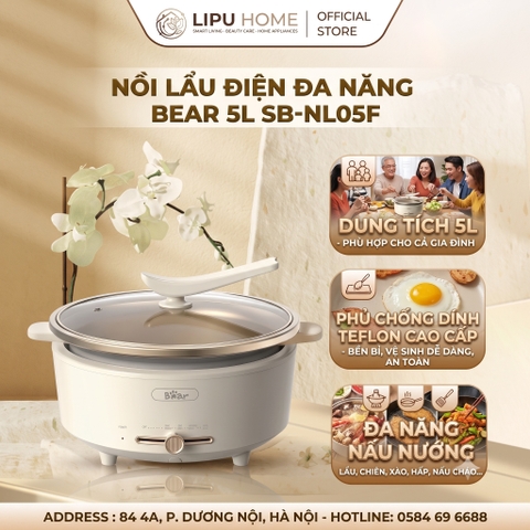 Nồi lẩu điện đa năng Bear 5L SB-NL05F - Chính hãng Bảo hành 18 tháng - MỚI NEW