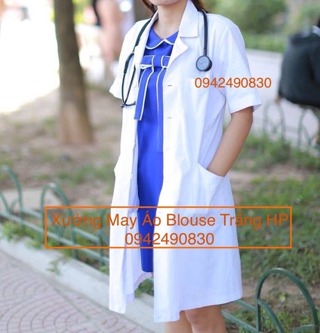 Áo khoác blouse trắng cho bác sĩ, dược sỹ, phòng thí nghiệm