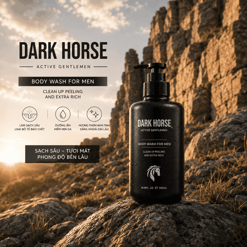 Sữa tắm nam cao cấp Dark Horse Active Gentlemen Clean Up Peeling and Extra Rich