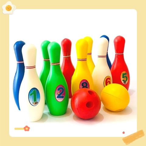 Bộ đồ chơi Bowling cỡ to bằng nhựa mềm cho trẻ vui chơi và vận động thể chất mầm non