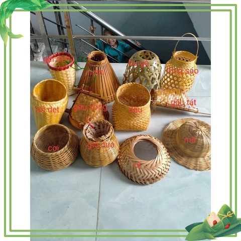 Đồ mây tre đan thủ công trang trí góc STEAM deco chợ quê  mầm non - tiểu học