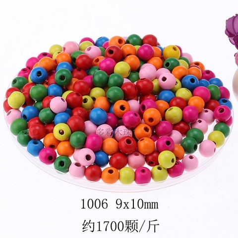 Hạt gỗ xâu vòng -  xâu hạt nhiều màu làm Hanmade thủ công nhiều kích thước mầm non