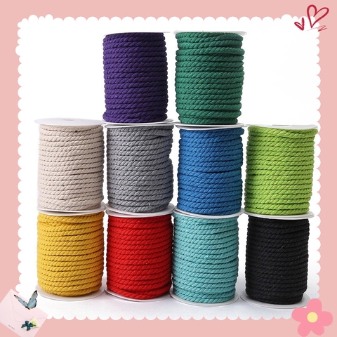 Dây thừng màu 5mm x 25 mét làm thủ công trang trí, handmade, decor, dây treo kệ mầm non