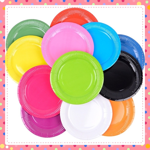 Set 10 đĩa giấy làm thủ công nhiều màu