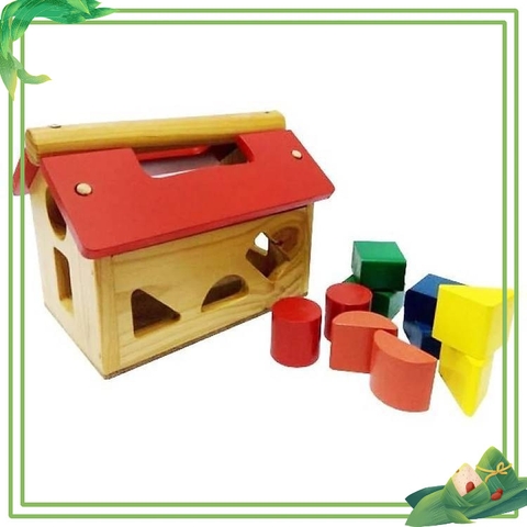NHÀ THẢ HÌNH BẰNG GỖ – ĐỒ CHƠI GIÁO DỤC SỚM PHÁT TRIỂN TƯ DUY CHO BÉ 24–36 THÁNG