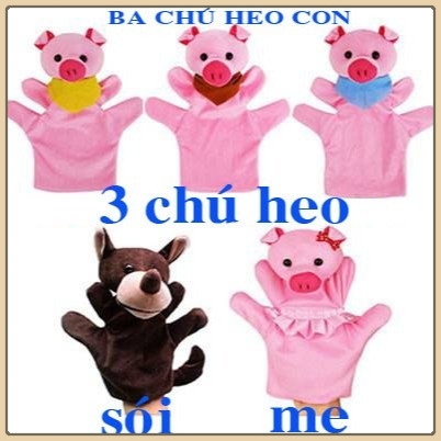 Rối bàn tay kể chuyện ( Ba chú heo con - Bông mềm an toàn) mầm non