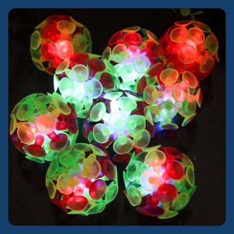 Bóng ném dính sticky ball 6cm có đèn chơi trò chơi vận động