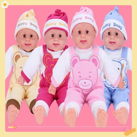 Búp bê bé trai sơ sinh đáng yêu bông mềm cao 50 cm có tiếng âm thanh cười