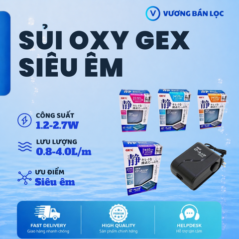 Máy Sủi Oxy GEX E-AIR Máy sủi Nhật Bản siêu êm cho bể thuỷ sinh, cá cảnh